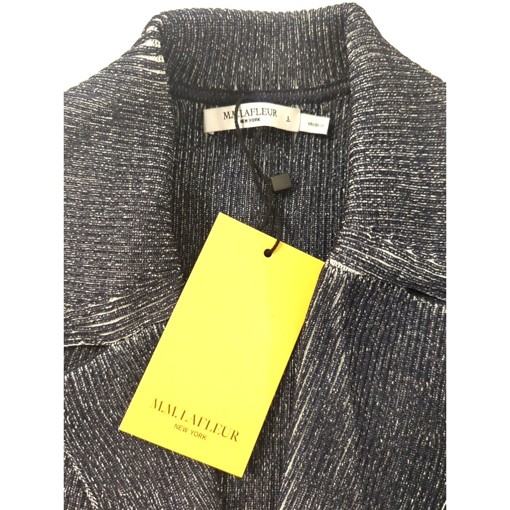 New MM LaFleur Jolie 1.0 Jardigan Ribbed Knit Sweater Jacket MM Navy/Ivory - Picture 7 of 11